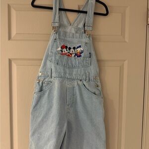 Disney Blue Denim Overalls with Cartoon Design